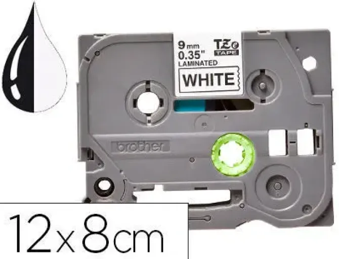 CINTA Q-CONNECT TZE-231 BLANCO-NEGRO 12MM LONGITUD 8 MT