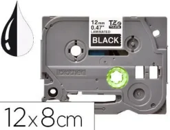 CINTA Q-CONNECT TZE-335 NEGRO-BLANCO 12MM LONGITUD 8MT