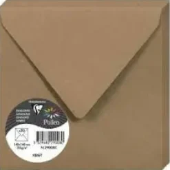 CLAIREFONTAINE POLLEN 20 SOBRES CUADRADO 165X165MM 120GR KRAFT 29003C