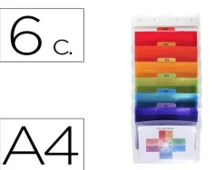 CLASIFICADOR DE PARED EXACOMPTA POLIPROPILENO CRISTAL 6 COMPARTIMENTOS