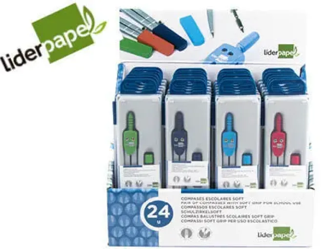 COMPAS LIDERPAPEL CON MANGO EXTRA SOFT COLORES SURTIDOS