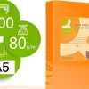 CONNECT PAPEL 500 HOJAS A5 CUARTILLA NARANJA FLUOR 210X148,5MM 80GR