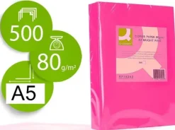 CONNECT PAPEL 500 HOJAS A5 CUARTILLA ROSA INTENSO 210X148,5MM 80GR