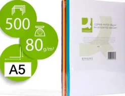 CONNECT PAPEL 500 HOJAS A5 CUARTILLA COLOR SURTIDO INTENSO 210X148,5MM 80GR