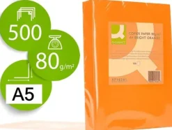 CONNECT PAPEL 500 HOJAS A5 CUARTILLA NARANJA INTENSO 210X148,5MM 80GR