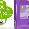CONNECT PAPEL 500 HOJAS A5 CUARTILLA LILA MORADO 210X148,5MM 80GR