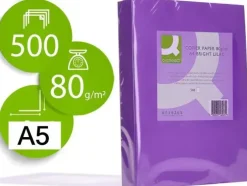 CONNECT PAPEL 500 HOJAS A5 CUARTILLA LILA MORADO 210X148,5MM 80GR