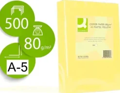 CONNECT PAPEL 500 HOJAS A5 CUARTILLA AMARILLO SUAVE 210X148,5MM 80GR
