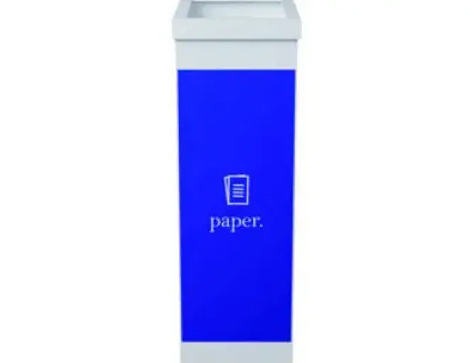 CONTENEDOR PAPELERA RECICLAJE PAPERFLOW CON TAPA POLIESTIRENO PARA PAPELES 60 L 76X36,3X26,3 CM