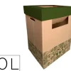 CONTENEDOR PAPELERA RECICLAJE LIDERPAPEL ECOUSE CARTON 100% RECICLADO Y RECICLABLE 70 LITROS 450X350X650 MM
