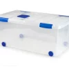 CONTENEDOR PLASTICO PLASTICFORTE N 7 TRANSPARENTE CON TAPA 61L 73X41X32 CM