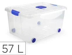 CONTENEDOR PLASTICO PLASTICFORTE N 5 TRANSPARENTE CON TAPA CAPACIDAD 57 L