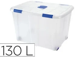 CONTENEDOR PLASTICO PLASTICFORTE 130 LITROS N 16 TRANSPARENTE CON TAPA 480X740X540 MM