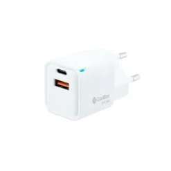 COOLBOX CARGADOR DE PARED 20W QC3.0 + PD - USB-A + USB-C - CARGA RAPIDA - TECNOLOGÍA GAN - COLOR BLANCO