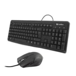 COOLBOX KTR-01U PACK USB TECLADO 105 TECLAS + RATON 4 BOTONES - USO AMBIDIESTRO - CABLE DE 1.50M - COLOR NEGRO