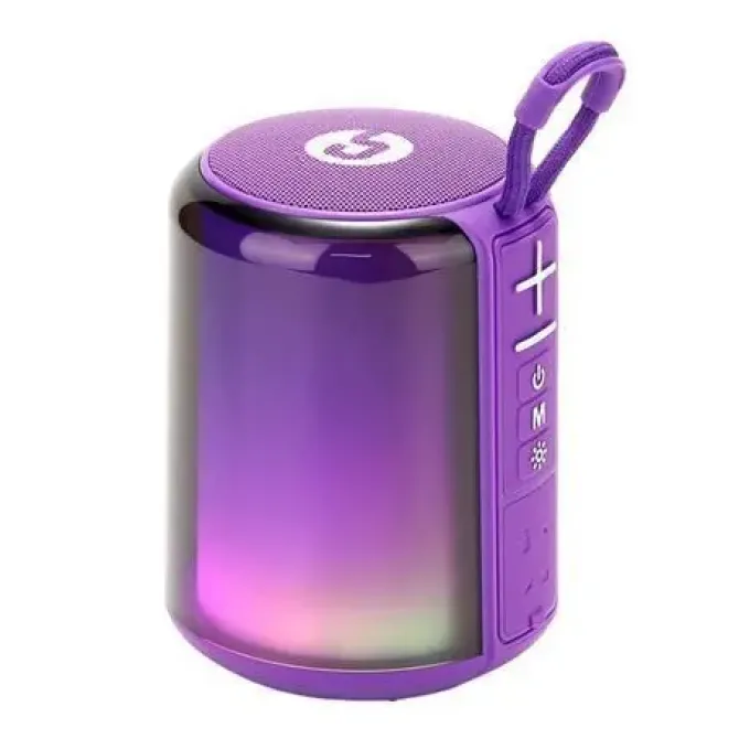 COOLSOUND ALTAVOZ BLUETOOTH LIGHT BOOM 5W - ASA DE TRANSPORTE - EFECTO LUCES LED - COLOR MORADO
