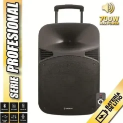 COOLSOUND SERIE PRO ALTAVOZ AUTOAMPLIFICADO BLUETOOTH 15 700W MAX POWER CON BATERIA - USB, ENTRADA MIC. JACK 6.3MM - ASA Y RUEDAS DE TRANSPORTE - MANDO A DISTANCIA