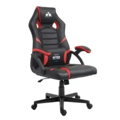 CROMAD SERIE NITRO SILLA GAMING - ALTURA REGULABLE CON PISTON DE GAS CLASE 2 - COJIN LUMBAR - COLOR NEGRO/ROJO