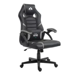 CROMAD SERIE NITRO SILLA GAMING - ALTURA REGULABLE CON PISTON DE GAS CLASE 2 - COJIN LUMBAR - COLOR NEGRO/GRIS