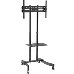 CROMAD SOPORTE DE SUELO CON RUEDAS PARA TV 37-70 - BLOQUEO DE RUEDAS - BANDEJA MULTIUSOS - PESO MAX 40KG - VESA 600X400MM