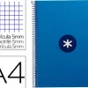 CUADERNO ESPIRAL LIDERPAPEL A4 MICRO ANTARTIK TAPA FORRADA 80H 90 GR CUADRO 5MM 1 BANDA 4 TALADROS AZUL OSCURO