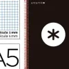 CUADERNO ESPIRAL LIDERPAPEL A5 MICRO ANTARTIK TAPA FORRADA 120H 100 GR CUADRO5MM 5 BANDAS 6 TALADROS COLOR NEGRO