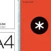 CUADERNO ESPIRAL LIDERPAPEL A4 MICRO ANTARTIK TAPA FORRADA 120H 100 GR LISO CON BANDAS 4 TALADROS COLOR ROJO