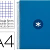 CUADERNO ESPIRAL LIDERPAPEL A4 MICRO ANTARTIK TAPA FORRADA120H 100 GR CUADRO 5MM 5 BANDA4 TALADROS COLOR AZUL OSCURO