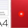 CUADERNO ESPIRAL LIDERPAPEL A4 MICRO ANTARTIK TAPA FORRADA80H 90 GR HORIZONTAL 1 BANDA 4 TALADROS COLOR FRAMBUESA