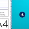 CUADERNO ESPIRAL LIDERPAPEL A4 MICRO ANTARTIK TAPA FORRADA80H 90 GR HORIZONTAL 1 BANDA 4 TALADROS COLOR TURQUESA