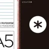 CUADERNO ESPIRAL LIDERPAPEL A5 MICRO ANTARTIK TAPA FORRADA 120H 100 GR HORIZONTAL 5 BANDAS 6 TALADROS COLOR NEGRO