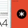 CUADERNO ESPIRAL LIDERPAPEL A4 MICRO ANTARTIK TAPA FORRADA 120H 100 GR HORIZONTAL 5 BANDAS 4 TALADROS COLOR ROJO