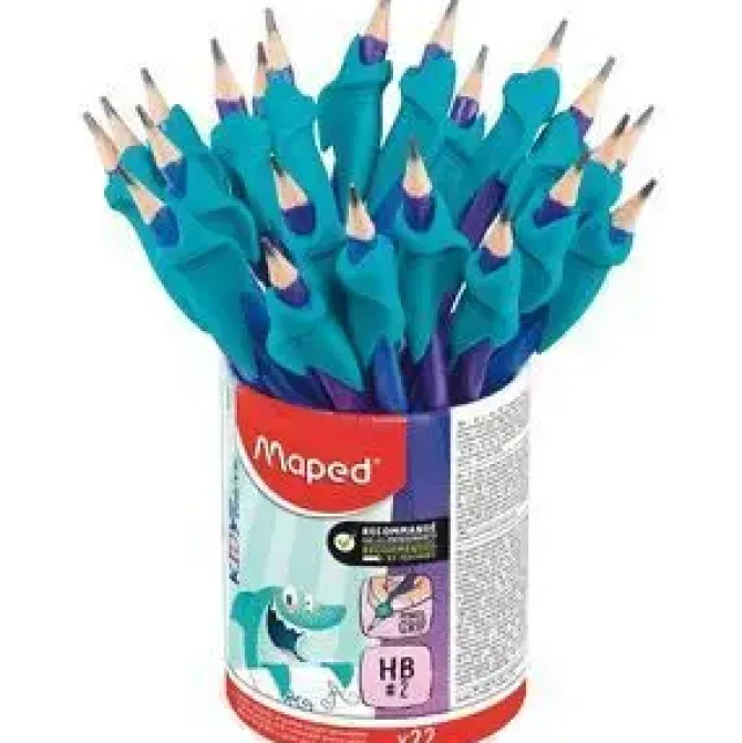 CUBILETE 22 LAPIZ GRAFITO HB GOMA + ADAPTADOR ERGO