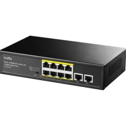 CUDY FS1010PG SWITCH POE+ DE 8 PUERTOS 10/100M CON 2 PUERTOS DE ENLACE ASCENDENTE