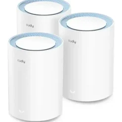 CUDY M1200 PACK DE 3 SISTEMAS WIFI MESH AC1200 DUAL BAND - 867MBPS EN 5GHZ, 300MBPS EN 2,4GHZ - 1X PUERTO LAN 10/100MBPS, 1X PUERTO WAN 10/100MBPS - 2 ANTENAS INTERNAS
