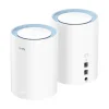 CUDY M1200 PACK DE 2 SISTEMAS WIFI MESH AC1200 DUAL BAND - 867MBPS EN 5GHZ, 300MBPS EN 2,4GHZ - 1X PUERTO LAN 10/100MBPS, 1X PUERTO WAN 10/100MBPS - 2 ANTENAS INTERNAS