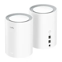 CUDY M1800 PACK DE 2 SISTEMAS WIFI 6 MESH AX1800 DUAL BAND - 1201MBPS EN 5GHZ, 574MBPS EN 2,4GHZ - 1X PUERTO LAN 1000/100/10MBPS, 1X PUERTO WAN 1000/100/10MBPS - 4 ANTENAS INTERNAS