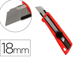 CUTER Q-CONNECT XD-190 CON PROTECTOR METALICO DE CUCHILLA ANCHA DE CARBONO Y BLOQUEO DE LA HOJA POR RUEDA