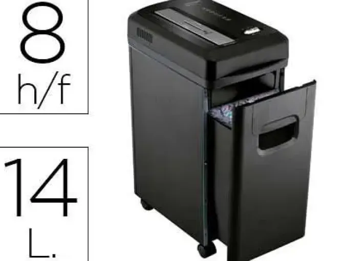 DESTRUCTORA DE DOCUMENTOS Q-CONNECT KF15547 CAPACIDAD DE CORTE 8 H DESTRUYE GRAPAS CLIPS Y TARJETAS PAPELERA 15L
