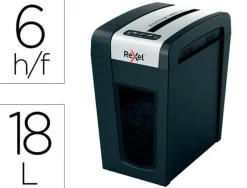 DESTRUCTORA DE DOCUMENTOS REXEL SECURE MC6-SL EU CAPACIDAD 6 HOJAS GRAPAS CLIPS TARJETAS Y CD 18 L