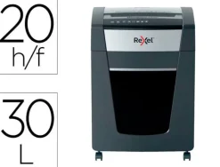 DESTRUCTORA DE DOCUMENTOS REXEL MOMENTUM EXTRA P420+ CAPACIDAD CORTE 20 H P4 DESTRUYE GRAPAS CLIPS CD Y