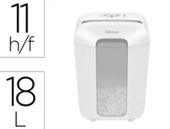 DESTRUCTORA DE DOCUMENTOS FELLOWES LX70 CAPACIDAD 11H SEGURIDAD P4 GRAPAS CLIPS Y TARJETAS PAPELERA 18 L