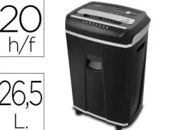 DESTRUCTORA DE DOCUMENTOS Q-CONNECT ANTIATASCOS SEGURIDAD 4P CAPACIDAD DE CORTE 20H CLIPS GRAPAS TARJETAS Y CD 34L