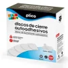 DISCO DE CIERRE PLICO VELCRO AUTOADHESIVO 20 MM DIAMETRO COLOR BLANCO CAJA DE 200 UNIDADES