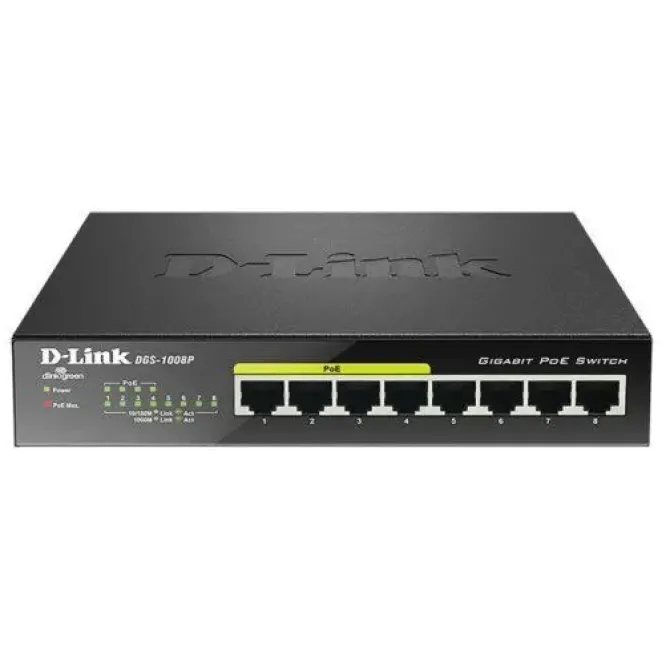 D-LINK SWITCH 8 PUERTOS GIGABIT 10/100/1000 MBPS - POE