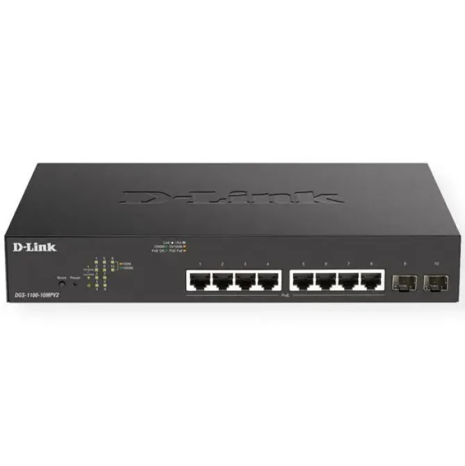 D-LINK SWITCH SEMIGESTIONABLE 8 PUERTOS GIGABIT POE 130W + 2 PUERTOS COMBO