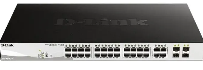 D-LINK SWITCH SMART 24 PUERTOS GIGABIT POE + 4 SFP COMBO