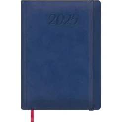 DOHE AGENDA ANUAL (2025) DOHE MANAOS COSIDA TAPA ACOLCHADA POLIPIEL CON GOMA 240X170 D/P AZUL