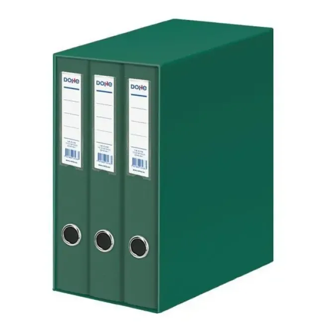 DOHE MODULO DE 3 CARPETAS DE 2 ANILLAS DE 40 MM.FORMATO FOLIO.COLOR VERDE.ETIQUETA Y OLLAO.REF.09457 MAK180079