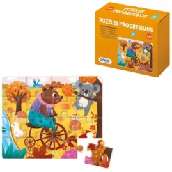 DOHE PUZZLE INFANTIL DE 16 PIEZAS - TEMATICA ANIMALES - FABRICADO EN DOBLE CAPA DE CARTON - CAPA INTERMEDIA DE CONTRACHAPADO - ESTIMULA LA IMAGINACION - A PARTIR DE 2 AÑOS Y MEDIO